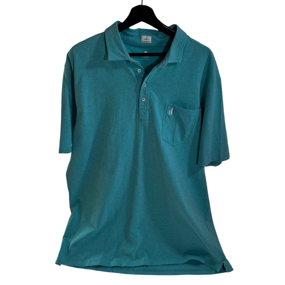 Johnnie-O Hangin Out Mens XXL Polo Shirt Tidal Heathered Original JMP02150